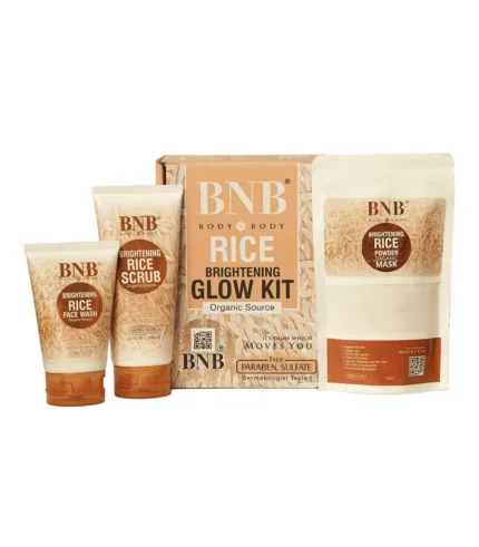 BNB Rice Extract Brightening Glow Kit | 3-in-1 (Face Wash, Scrub & Mask)